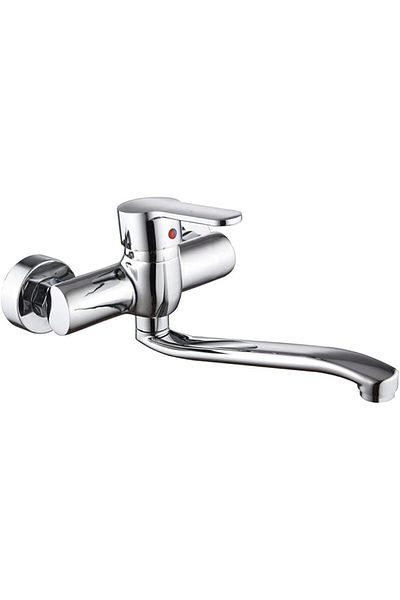 fitto Modern and Elegant Wall-Mounted Kitchen Faucet with Long Movable Copper Neck