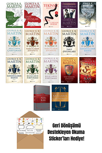 Epsilon Yayınevi George R. R. Martin 17 Kitap Seti + Okuma Sticker'ları