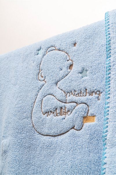 MAHFEL 100% Double Layer Fleece 1St Class Baby & Kids Blanket Blue