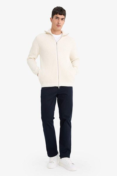 DeFacto Standard Fit Stand Collar Zippered Knitwear Cardigan C9014Ax25Au