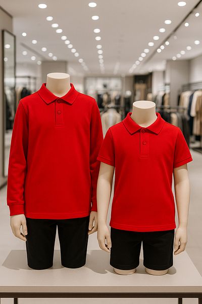 Loule Children's Clothing 100% Cotton Long Sleeve & Short Sleeve 2 Pieces Collar T-Shirt Ol.01.Iv1.003