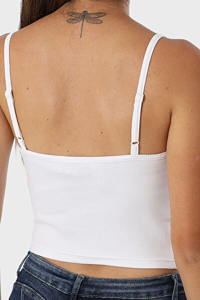 Calvin Klein Pamuklu Slim Fit Kare Yaka Logolu Top LV047C908GYAA TOP LV047C908G YAA