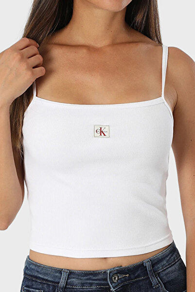 Calvin Klein Pamuklu Slim Fit Kare Yaka Logolu Top LV047C908GYAA TOP LV047C908G YAA