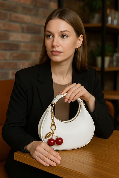 Handley Cherry Charm Detailed Shoulder Bag Mini Stylish Model