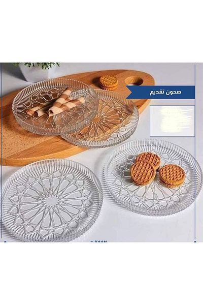 Generic 4-piece glass dessert plates