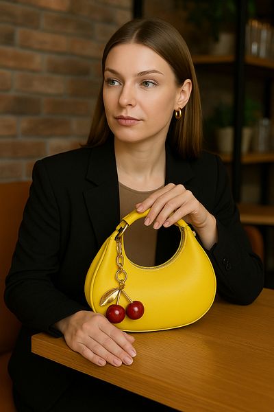 Handley Cherry Charm Detailed Shoulder Bag Mini Stylish Model