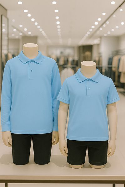 Loule Children's Clothing 100% Cotton Long Sleeve & Short Sleeve 2 Pcs Polo Neck T-Shirt Ol.01.Iv1.003