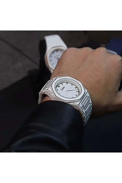 catera Men's watch with white carbon strap