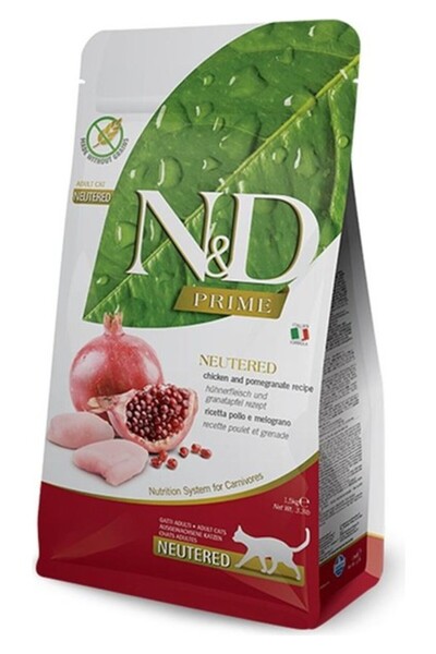 N&D Prime Tahılsız Tavuk ve Nar Kısır Kedi Maması 1,5kg Chicken Pomegranate N...