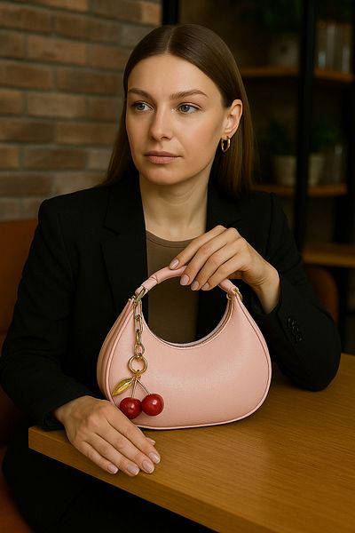 Handley Cherry Charm Detailed Shoulder Bag Mini Stylish Model