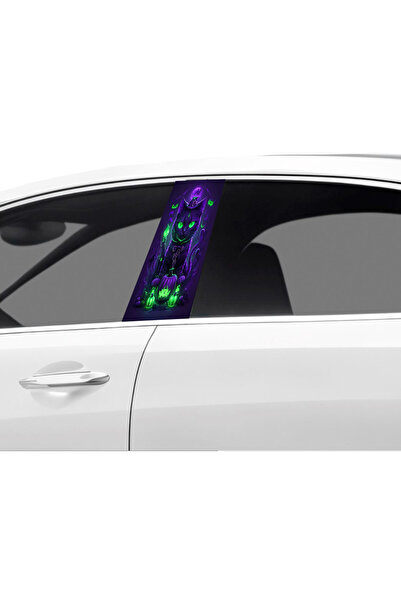 Çağlayan Reklam ورق تغليف عمود باب السيارة بنمط قطة (مجموعة يمين ويسار) (قطعت...