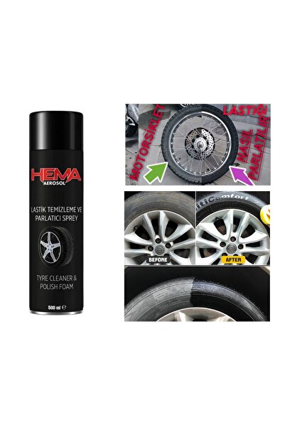 MOTOLİNAS LASTİK PARLATICI [SPREY AĞIZLIK] 500ml HEMA - MOTOSİKLET/OTO