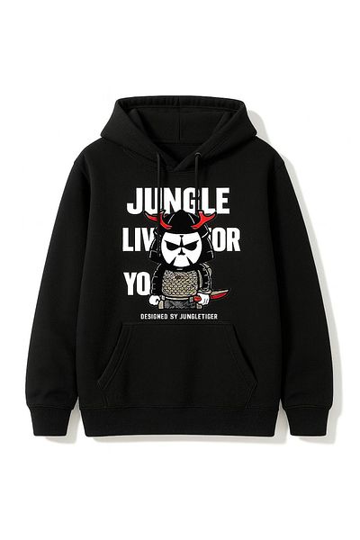 CLASSY.MODA Samurai Printed Hooded Sweatshirt