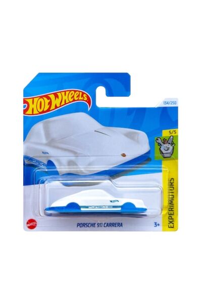 HOT WHEELS Porsche 911 Carrera Metal Toy Car Keychain, White, 1:64