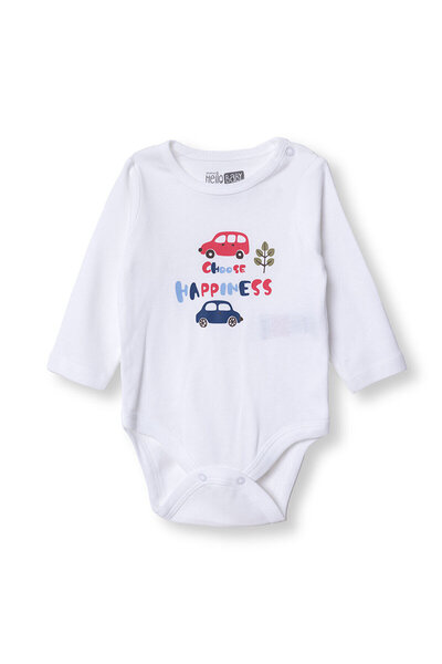 ebebek Hello Baby HelloBaby Erkek Bebek Uzun Kol Body Çıtçıtlı Yaka