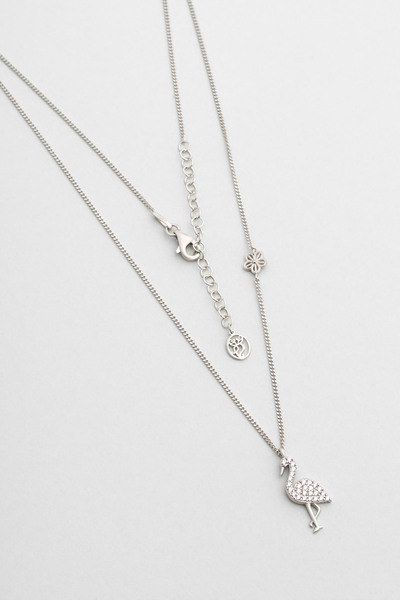 So CHIC... Little Swan 18 Ayar Beyaz Altın Kaplama 45 Cm Gümüş Kolye