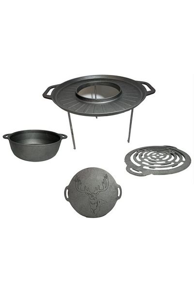 Mercaton Grill disc, cast iron, grill type, with legs, set of 4 pieces, 49.5 cm