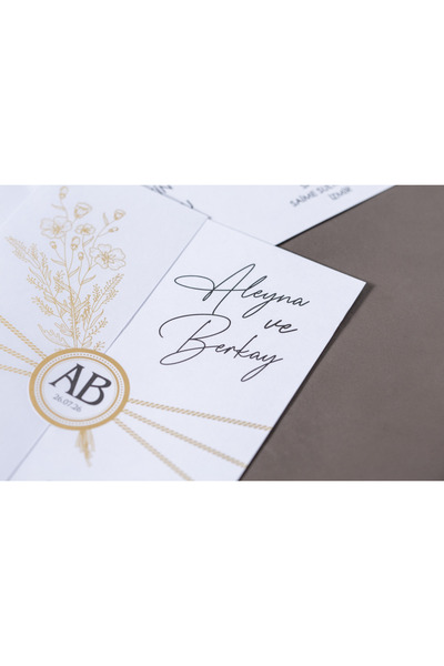 İKLİM DAVETİYE Düğün, Nişan, Nikah Davetiyesi (50 Adet) 7101