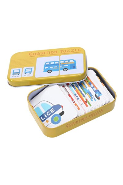 Choice3 ألعاب ألغاز الإدراك للأطفال الصغار باللون الأصفر، بطاقات صندوق حديدي،...