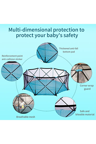 KidLe Deluxe Extra Large Portable Play Yard Indoor And Outdoor Playpen 195x65x75cm