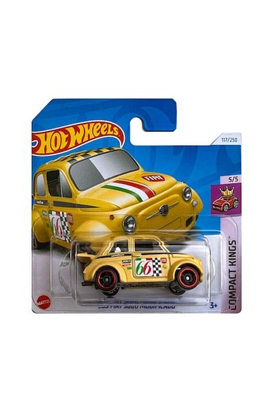 HOT WHEELS Masinuta metalica Hot Wheels, '60s Fiat 500D Modificado, 1:64, Galben
