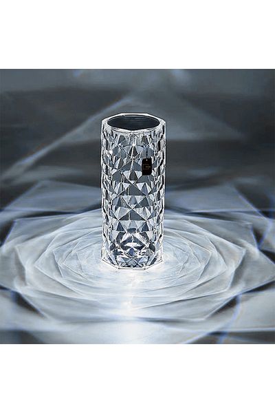 Generic Crystal Table Lamp Rose Lamp, 3 Color Touch Control Rechargeable Lamp, Colorful and Adjustable, Roma