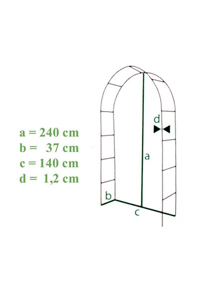 Mercaton Metal arch, pergola, for garden, 140x37x240 cm