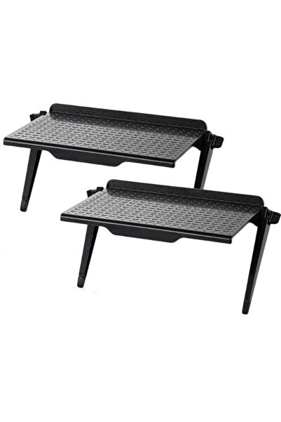 Mercaton Set 2 buc, Raft Reglabil de Depozitare pentru TV sau Monitoare LCD, Maxim 4 Kg, 30 x 11 x 3 cm, Negr