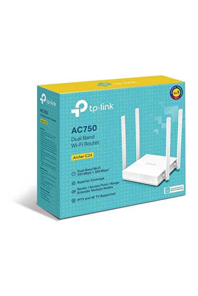 TP-LINK Archer C24 Ac750 Kablosuz Dual Band Router