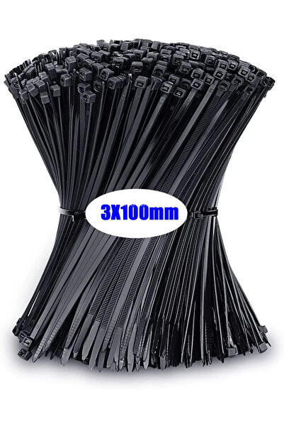 Choice3 ١٠٠ قطعة سوداء - ٣×١٠٠ مم، ١٠٠-١٠٠٠ قطعة، أربطة كابلات بلاستيكية من ا...