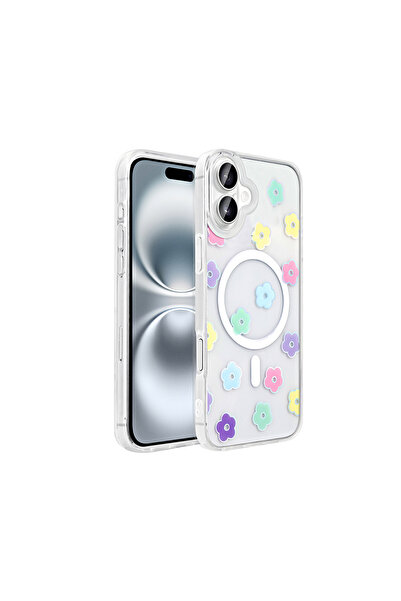 Nezih Case Apple iPhone 16 Plus Kılıf Magsafe Şarj Özellikli Şeffaf Figürlü S...