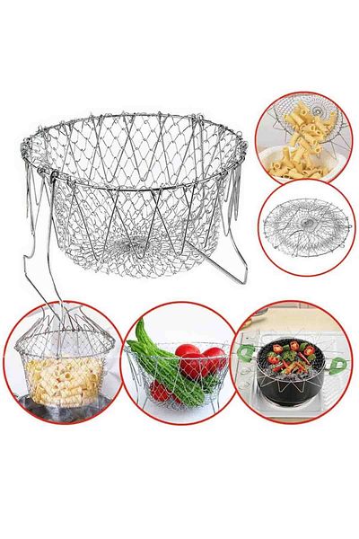 Osso Fashion Multifunctional Practical Strainer Folding - Frying Boiling Apparatus -Chef Basket