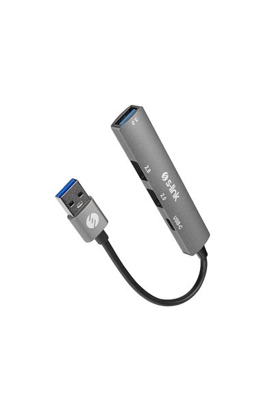 S-LINK Sw-U322, Usb3.0 to 2Xusb 2.0, 1Xusb3.0, 1Xtype-C, Metal, USB Hub