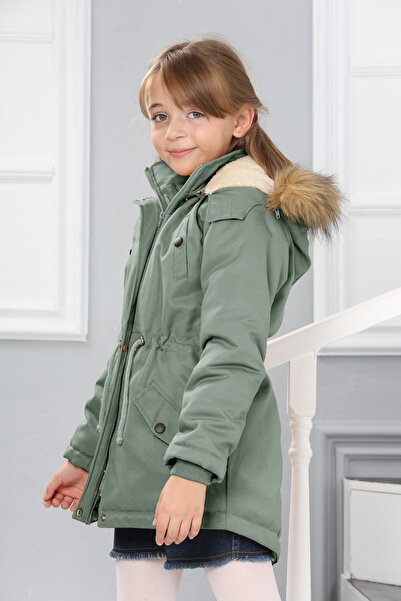 Jannock Girl's Water and Windproof Fur Lined Removable Hooded Coat