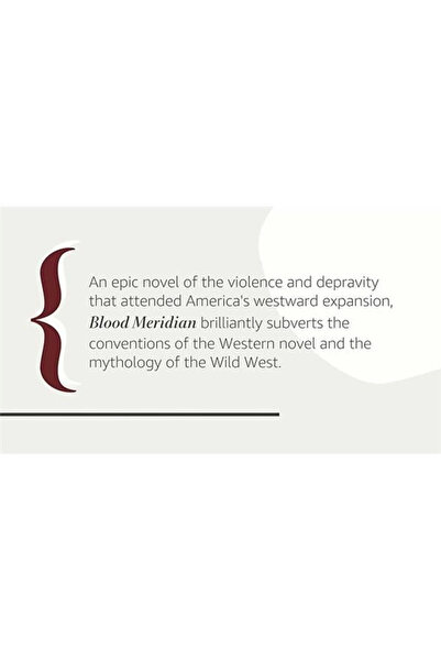 AyrStore Blood Meridian: Or, the Evening Redness in the West (Modern Library)