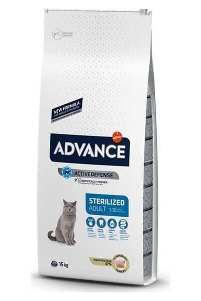 Advance طعام القطط المعقمة بالديك الرومي 15 كجم