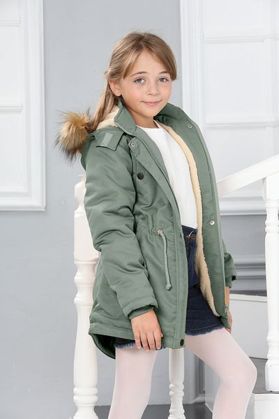 Jannock Girl's Water and Windproof Fur Lined Removable Hooded Coat