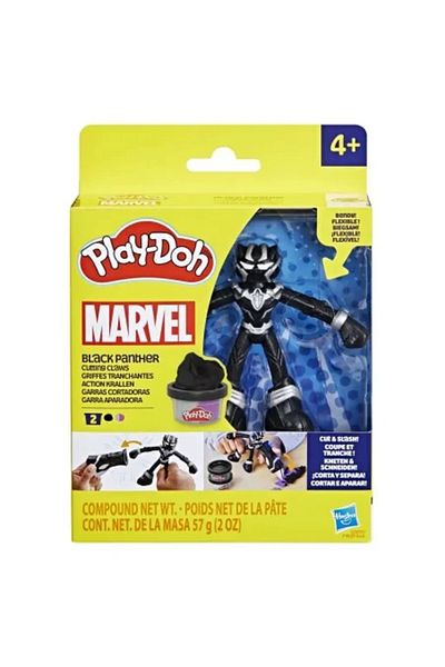 JollyMag PLAY-DOH Marvel Flexible Figurine with Accessories - Black Panther 10 CM