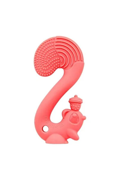 JollyMag Silikonový kousátko, Mombella - růžová veverka