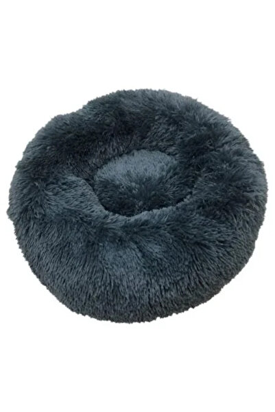 Express Kulatá plyšová postel s protiskluzovým povrchem, měkké materiály, průměr 40 cm, velikost S, šedá