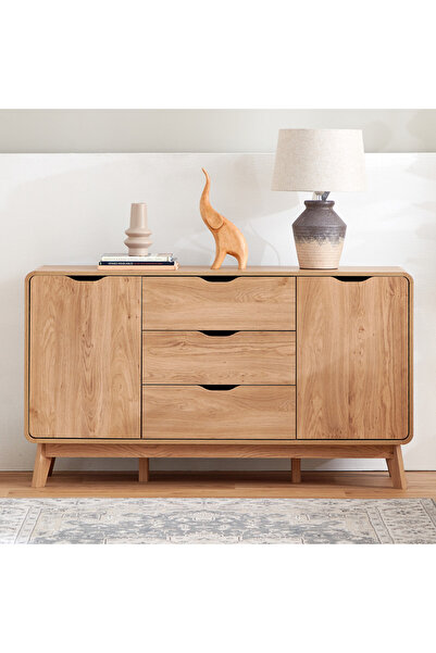 Home Box خزانة جانبية نورديك سبرينج ببابين وثلاثة أدراج