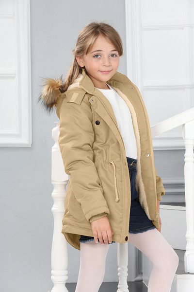 Jannock Girl's Water and Windproof Fur Lined Removable Hooded Coat