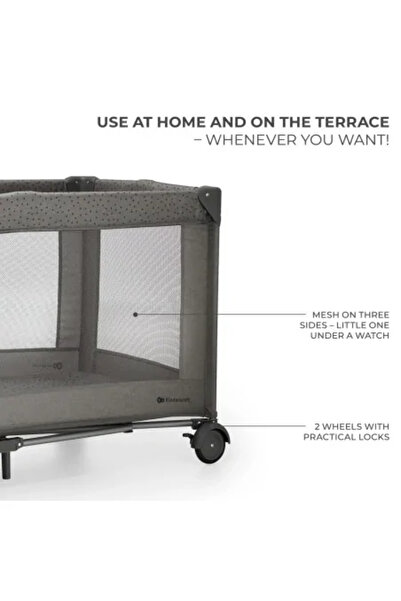 Kinderkraft Travel Cot JOY 2, Dark Grey, Without Accessories