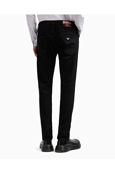 Emporio Armani Erkek Denim Kumaş Dar Kesim Düğme Kapama Cepli Siyah Pantolon EM000121 AF19825-MC002