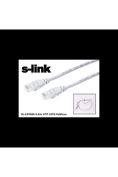 S-LINK Sl-Cat606 Cat6 Patch 60cm Cable (Gray)
