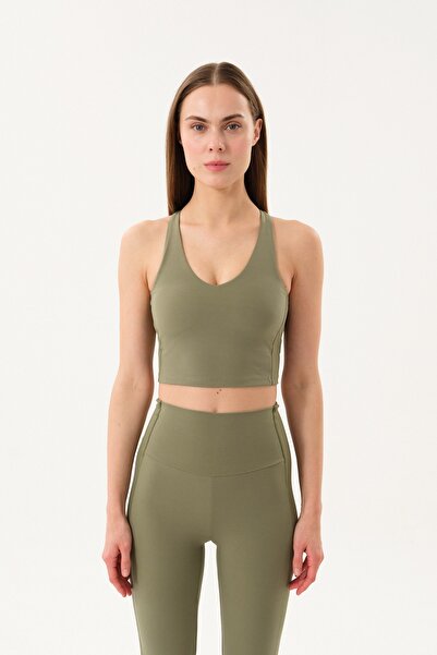 SPORTEMPT Yanı Panelli V Yaka Tam Destekli Kadın Sporcu Sütyeni, Toparlayıcı ...