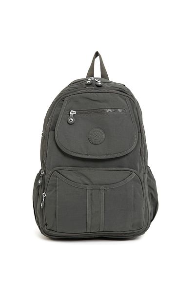 Sanmorris Unisex Water Resistant Crinkle Fabric Backpack with Laptop Compartment and Hanging Pen Holder