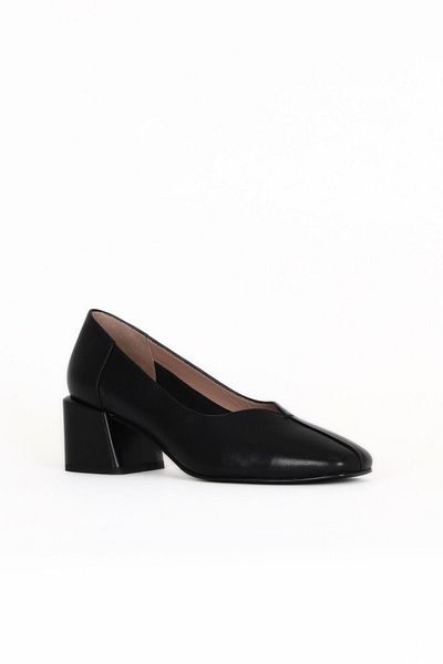Bueno Shoes Black Leather Women's Heeled Shoes 33Wa2441289