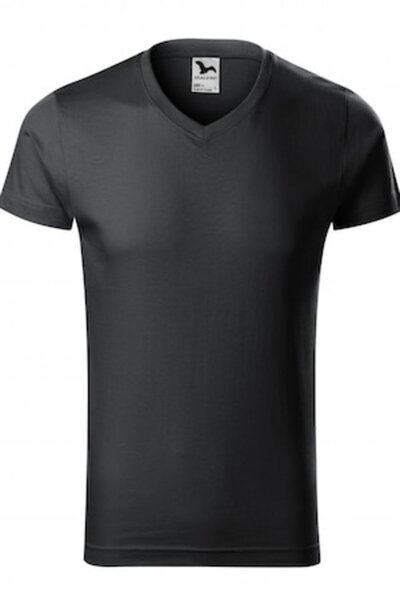 Malfini Ανδρικό T-shirt στενής γραμμής με λαιμόκοψη V, σε χρώμα γκρι ανθρακί,...