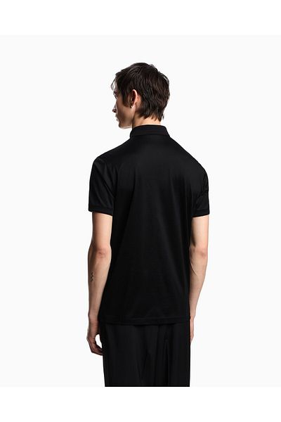 Emporio Armani Men's Regular Fit Cotton Short Sleeve Black Polo Neck T-Shirt Em003002 Af10761-U8120